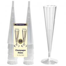 Party Essentials - 5oz Plastic Champagne Flutes - Set of 10